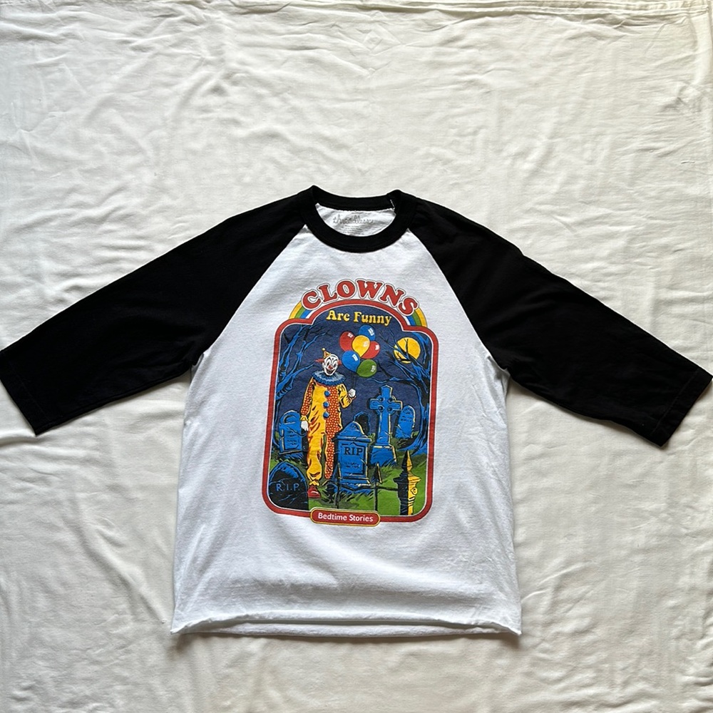 Threadless Clowns are Funny Graphic 3/4 Length Raglan Shirt